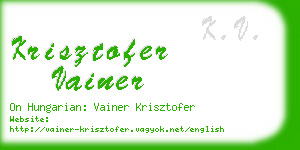 krisztofer vainer business card